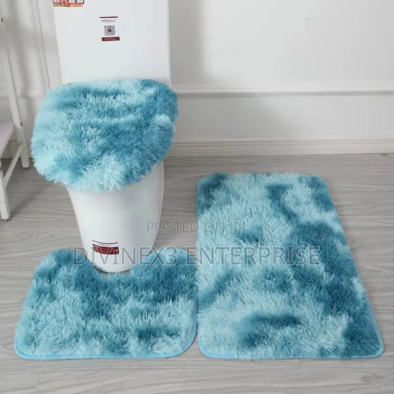 3PCS Toilet Fluffy Carpet Set