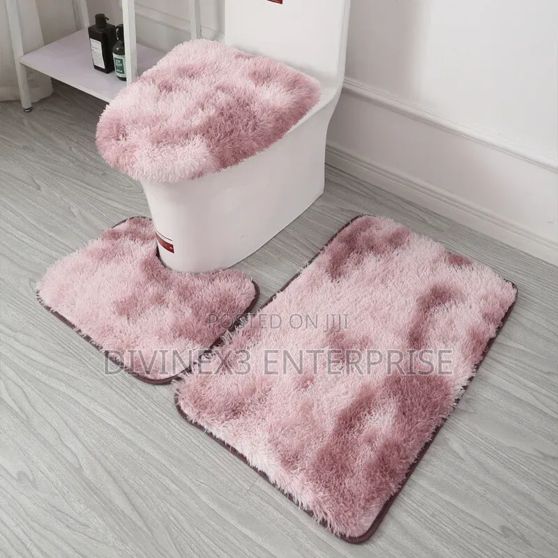 3PCS Toilet Fluffy Carpet Set