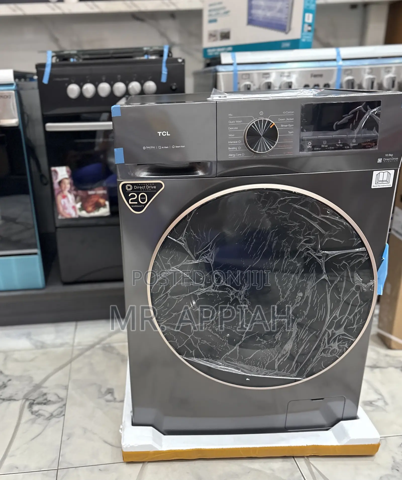 Super Durable TCL 10kg Front Load Washing Machine(Gray)Dryer