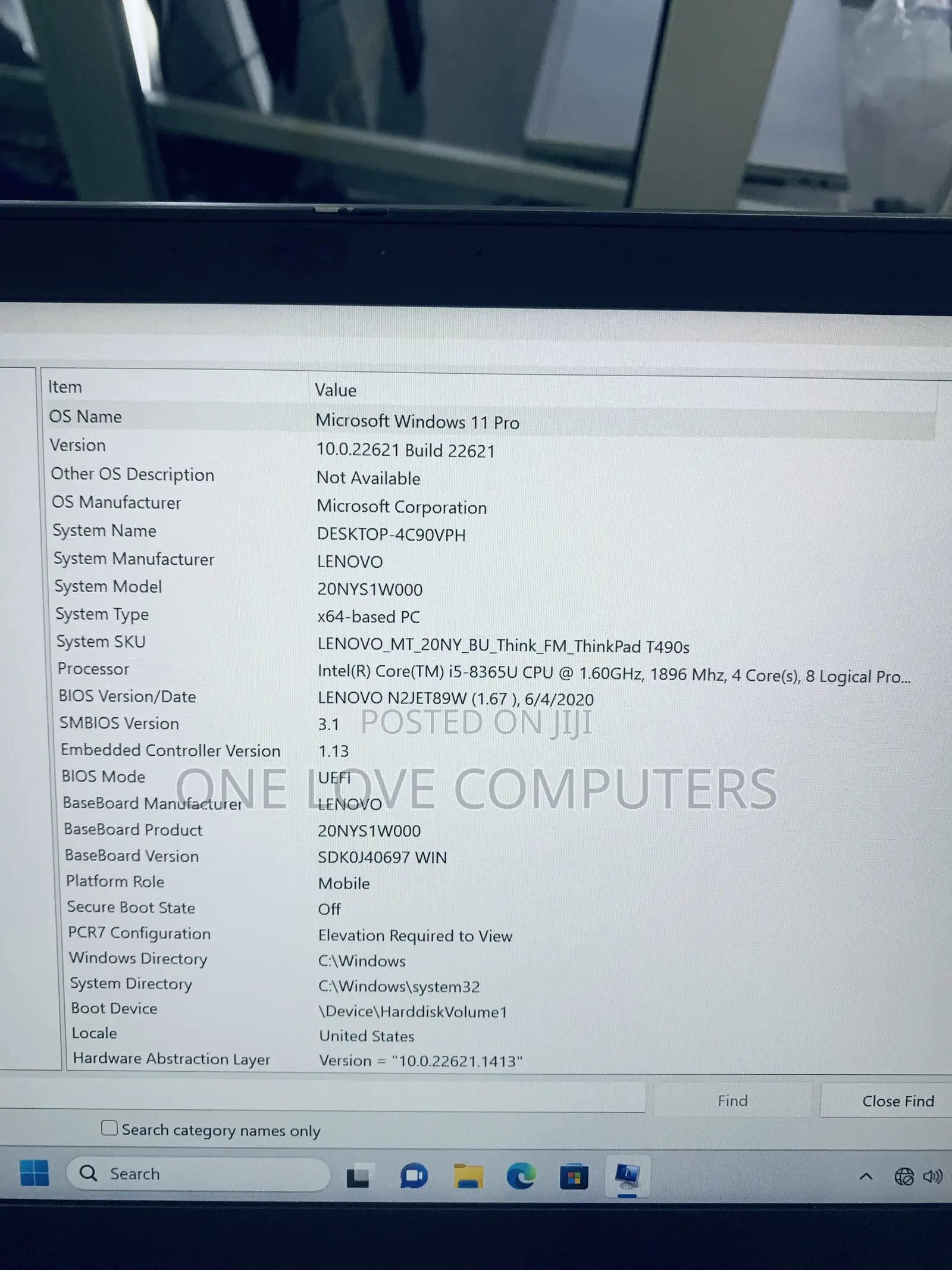 Laptop Lenovo ThinkPad T490s 8GB Intel Core i5 SSD 256GB