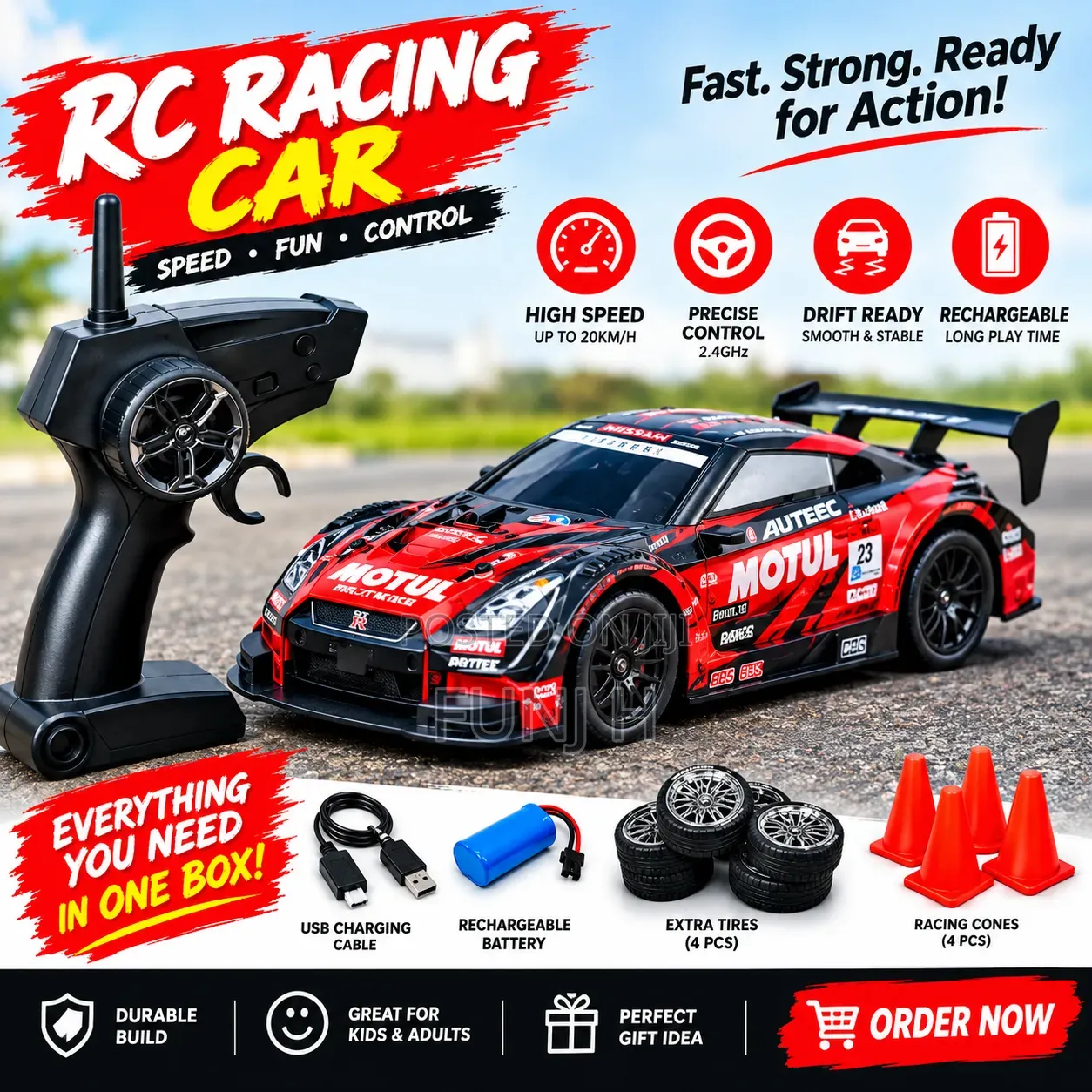 Motul Racing RC Drift Car – Precision High-Speed Performance