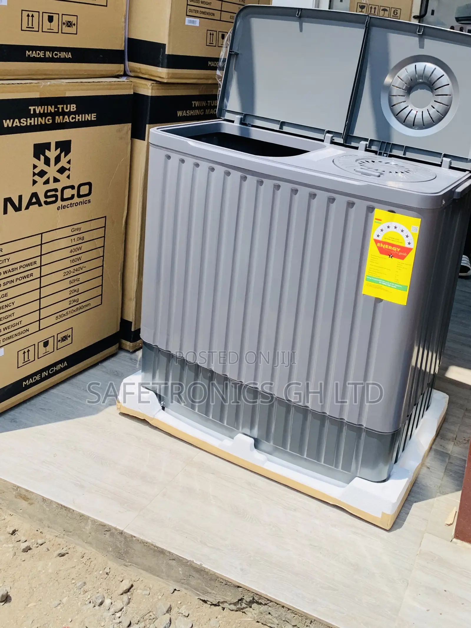 Just Order New Nasco 11KG Twin Tub Washing Machine NAS-11-TW Grey