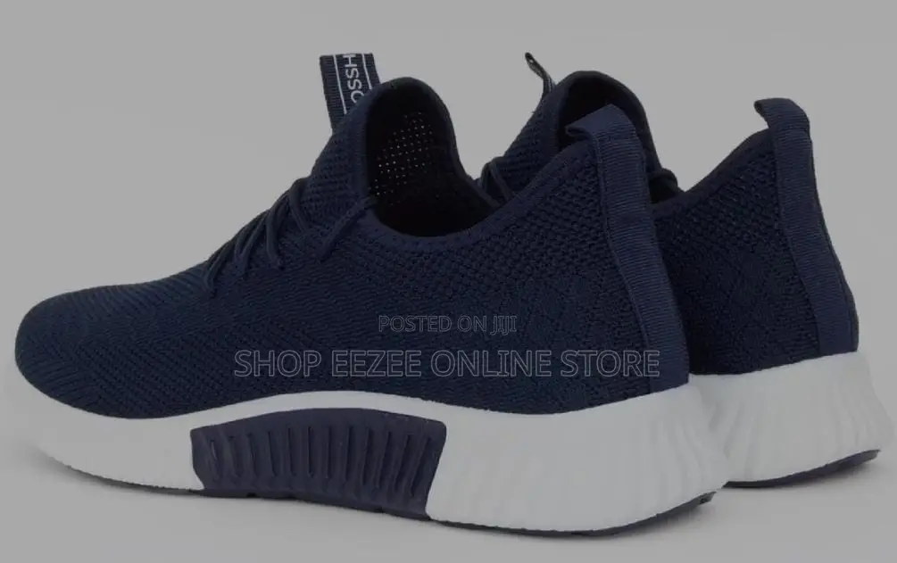 Crosshatch Breathable Sneakers - Navy Blue