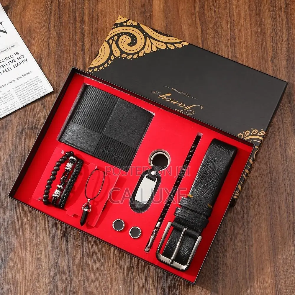 Quality Watch Perfume Wallet Men's Valentine Gift Box Package Set