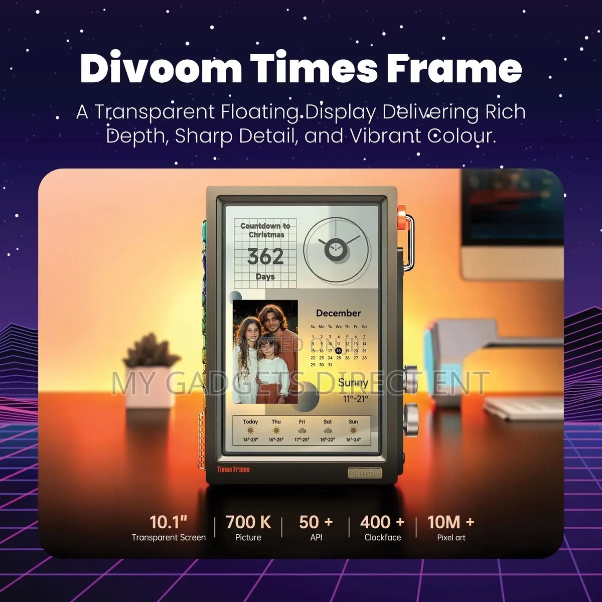 Divoom Times Frame 10.1” Smart Digital Photo Frame Desk Display–64GB