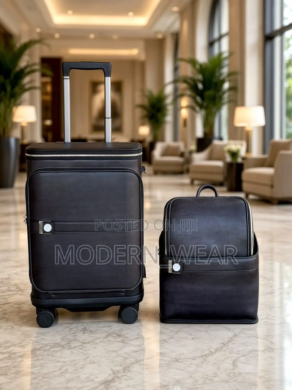 Genuine Leather Executive Travel Set Suitcase Size