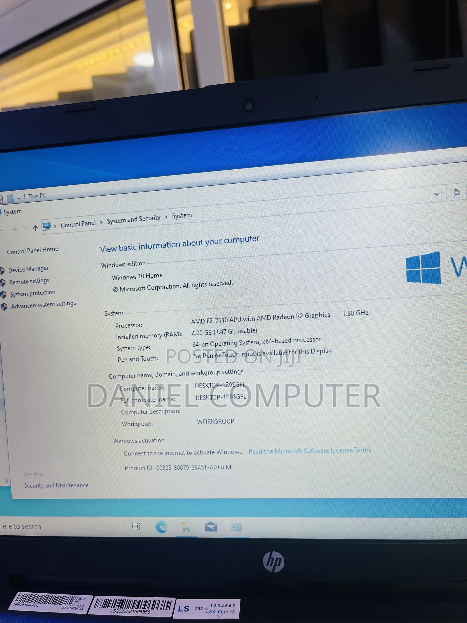 Laptop HP 255 G5 4GB AMD HDD 500GB