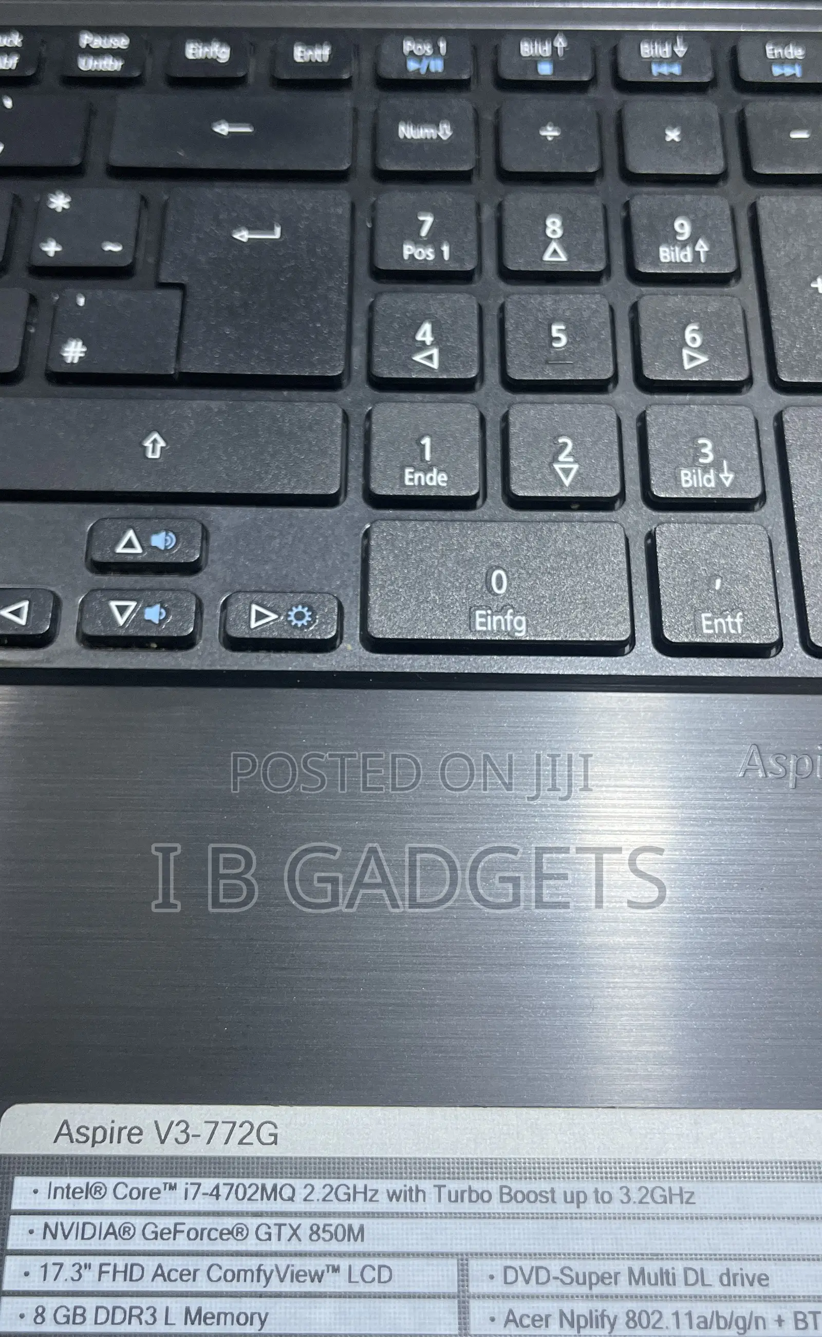 Laptop Acer Aspire V3-772G 8GB Intel Core i7 HDD+SSD 500GB