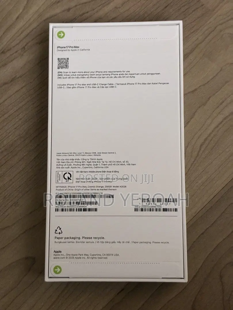 New Apple iPhone 17 Pro Max 1 TB Orange
