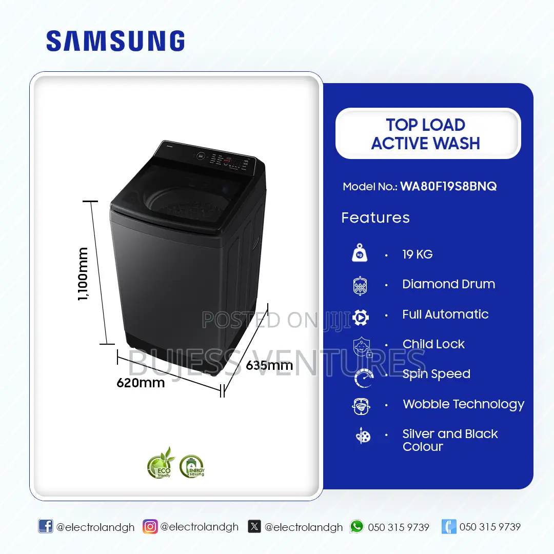 Samsung 19kg Top Load Active Washing Machine