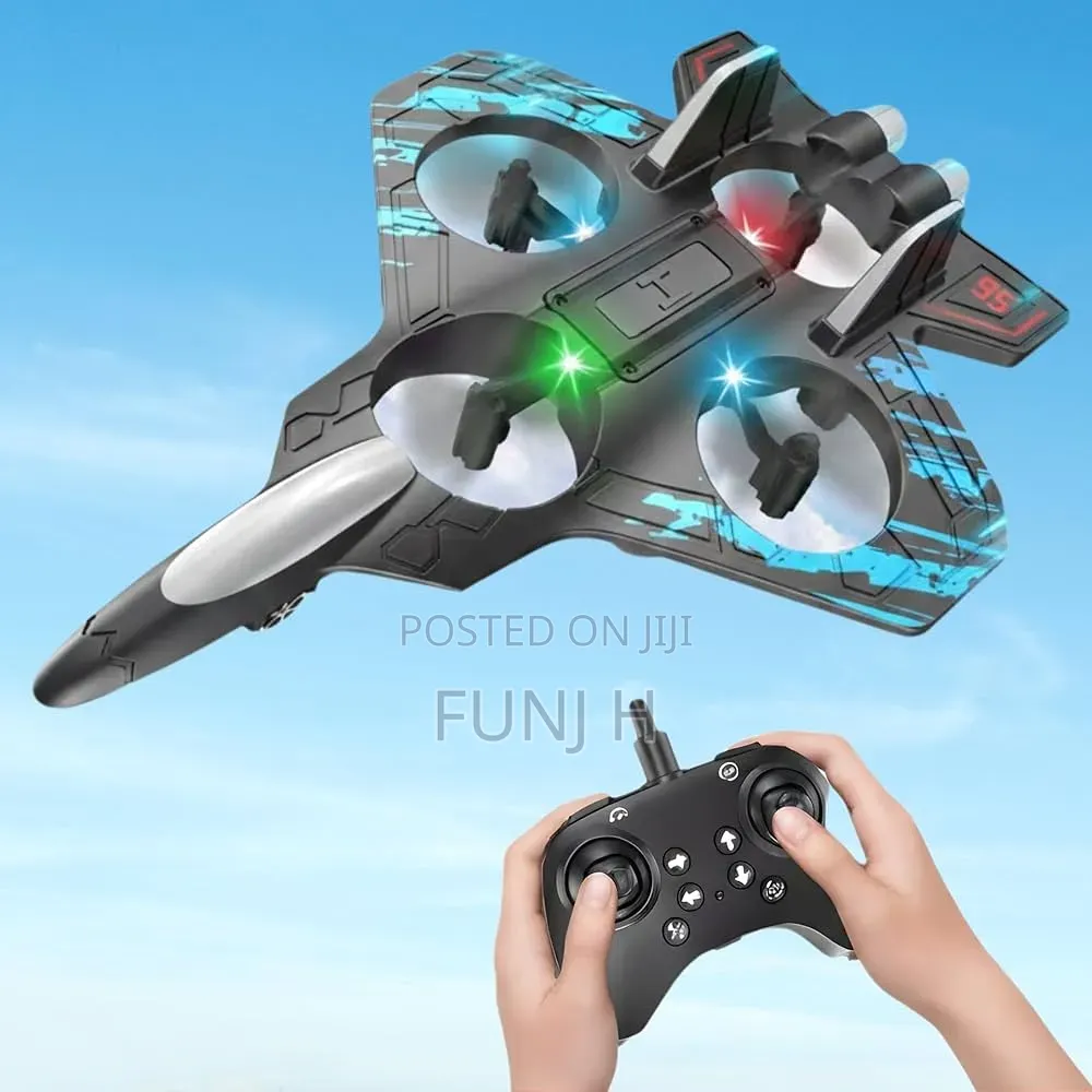 2-in-1 RC Jet Fighter Mini Quadcopter Drone - 360° Stunt Flip