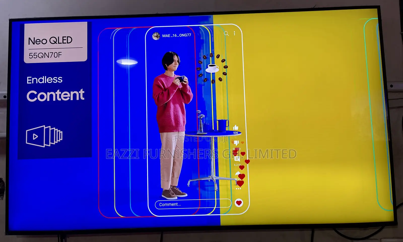 55 Inches Samsung NEO QLED 2025/26 Smart at 144 Gaming TV QE55QN70FA