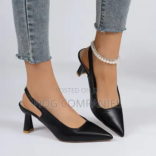 Black Women's 5cm Casual Sandals Heels- Fast Delivery in 2 Hours