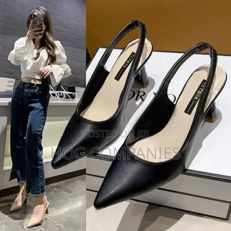 Black Women's 5cm Casual Sandals Heels- Fast Delivery in 2 Hours