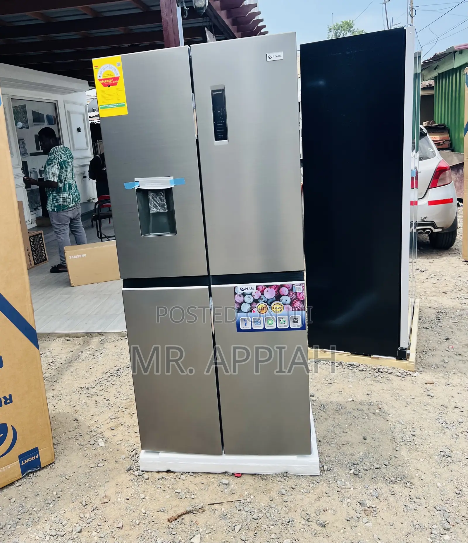 Super Authentic Pearl PF-613MDIXWD-1A 4 Door Fridge(Gray)