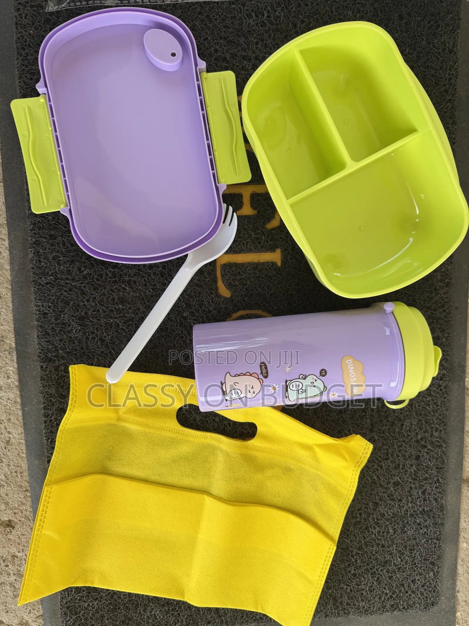 Kids Bowl and Water Bottle Set With Fork