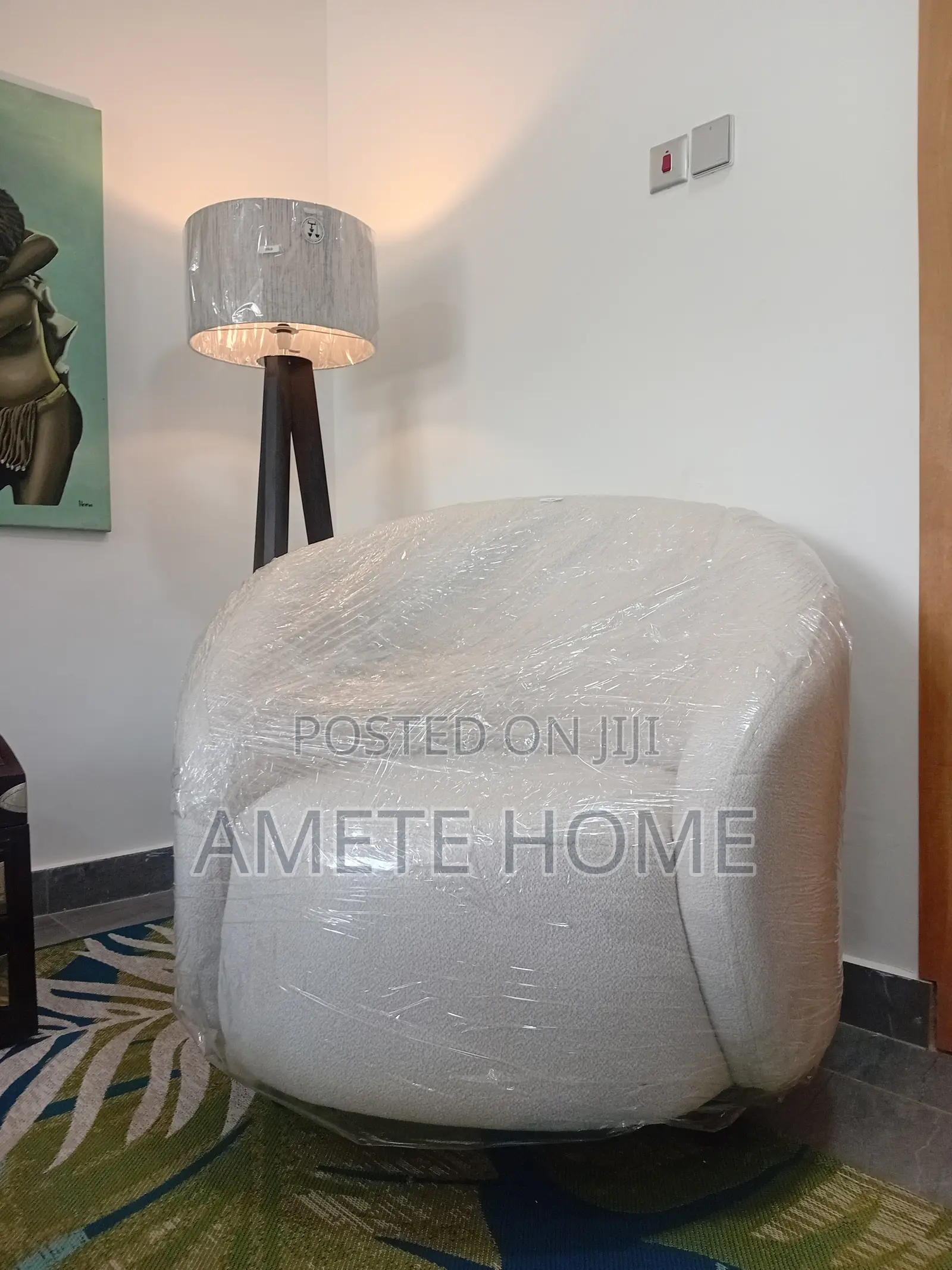 Off-White Bouclé Armchairs