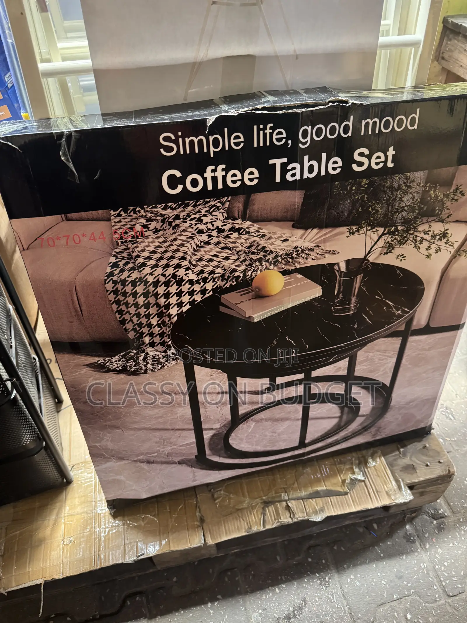 2 in 1 Center Table- Wooden Surface Metal Legs