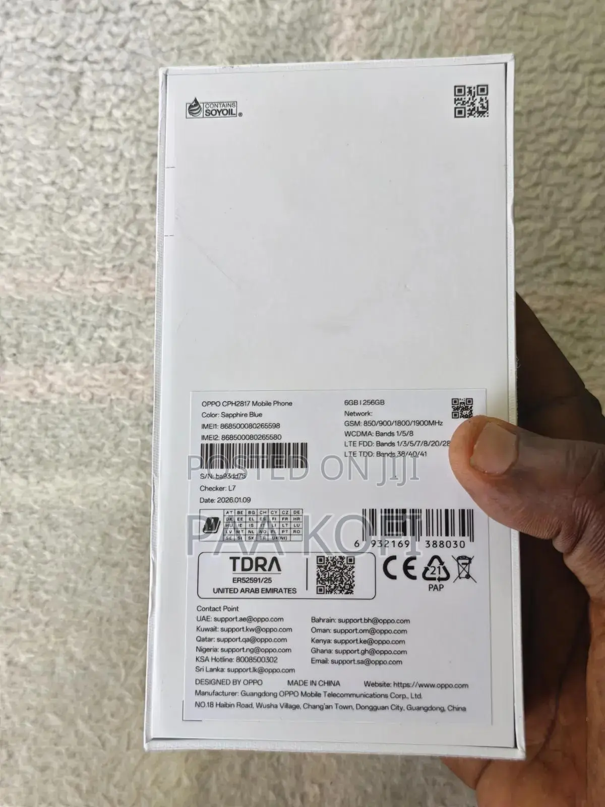 New Oppo A6 256 GB Black