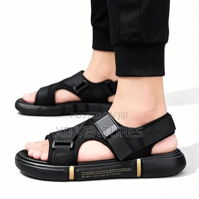 Comfortable Outdoor Summer Casual Slide Men Sandals - Black
