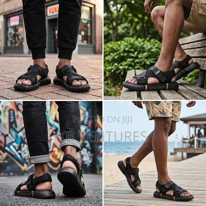 Comfortable Outdoor Summer Casual Slide Men Sandals - Black