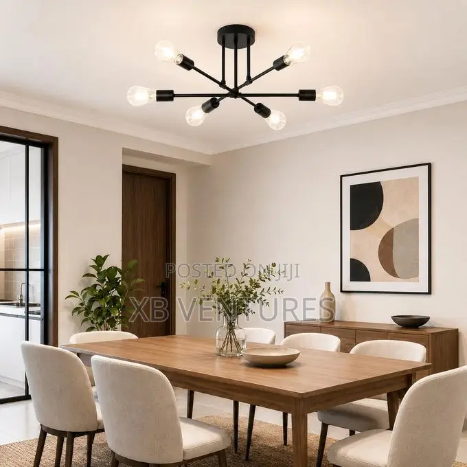 Mythco Black 6-Light Sputnik Chandelier