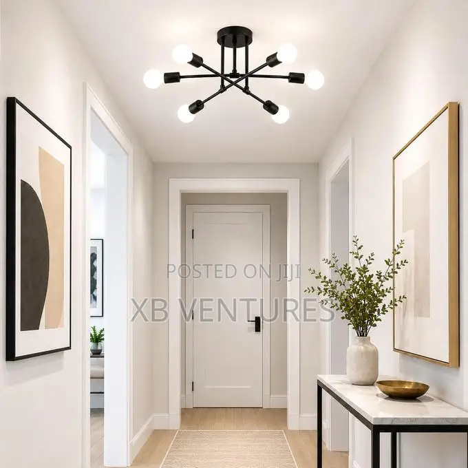 Mythco Black 6-Light Sputnik Chandelier