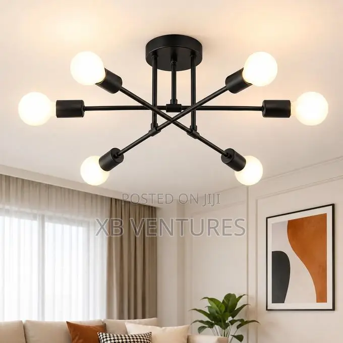 Mythco Black 6-Light Sputnik Chandelier
