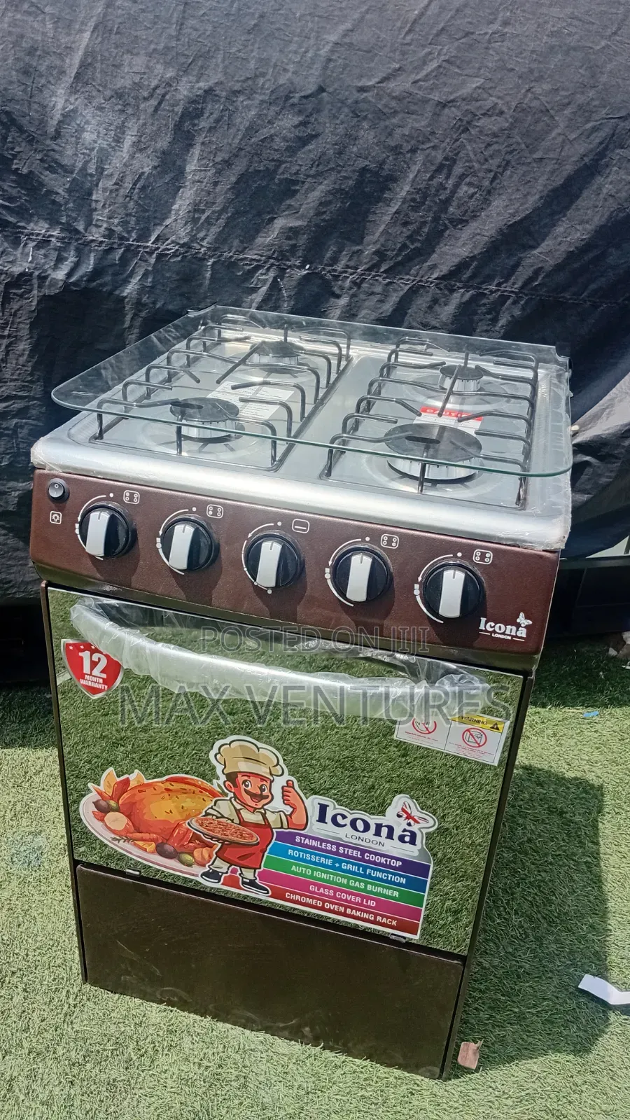 Powerful 4 Burner Gas Cooker – Get Icona Today