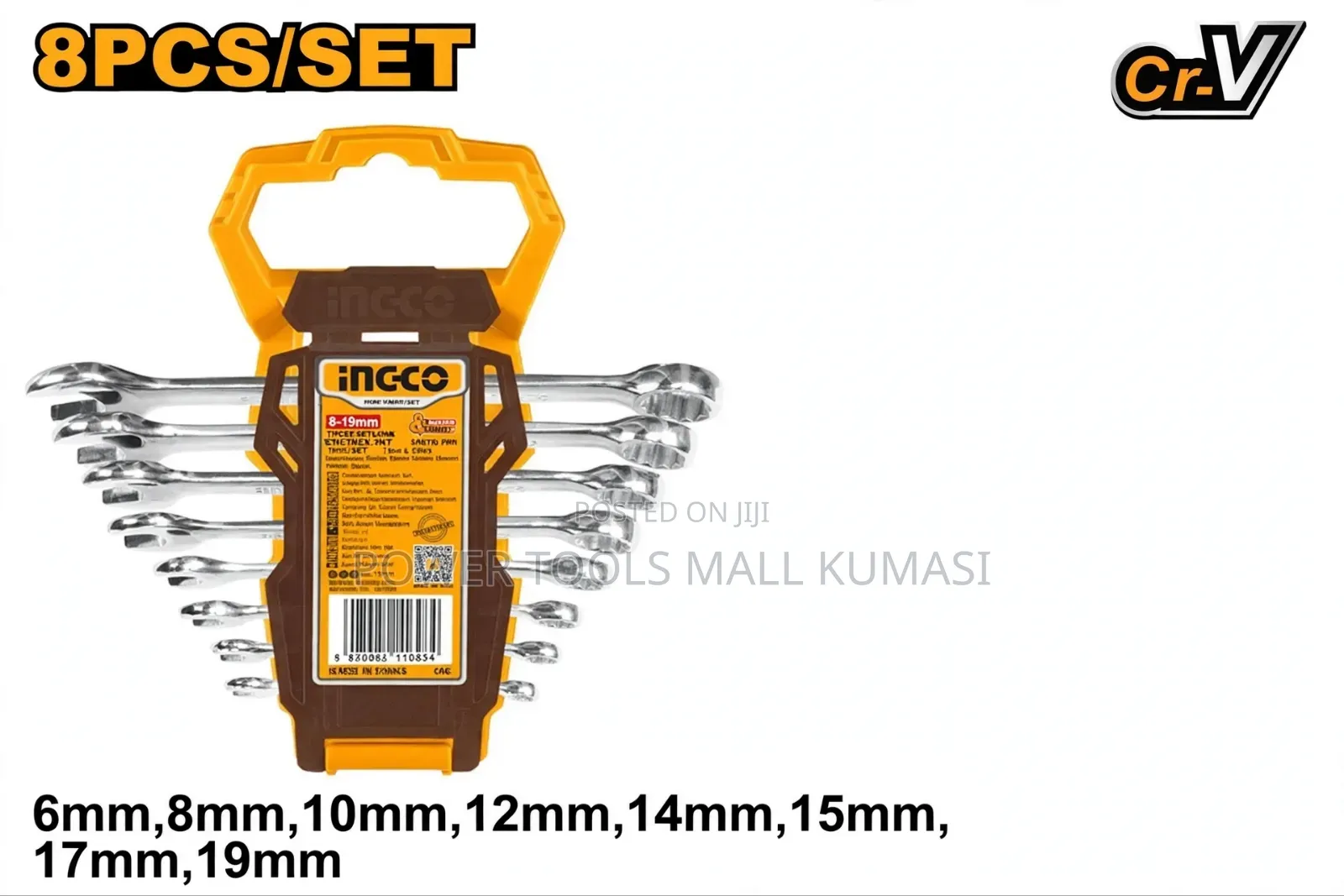 8 PCs Double Open End Spanner Set
