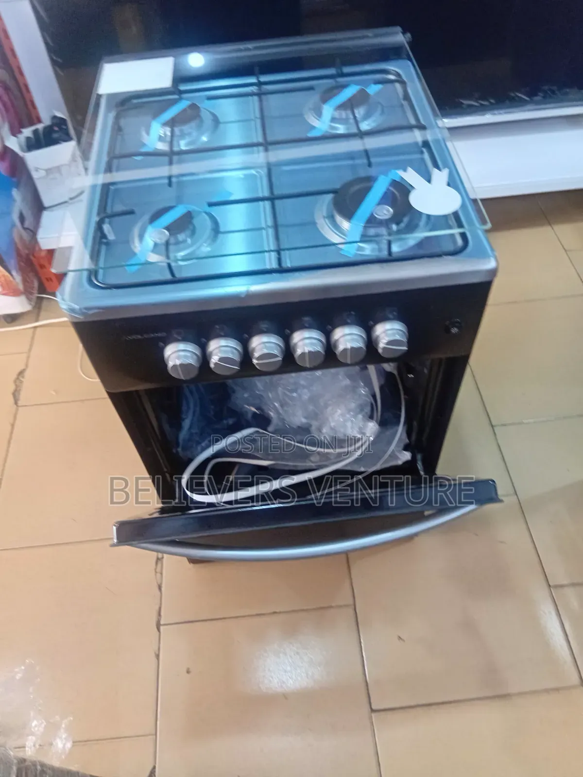 Volcano 4 Burners Glass Gas Cooker – Elegant Kitchen Cooking Solution