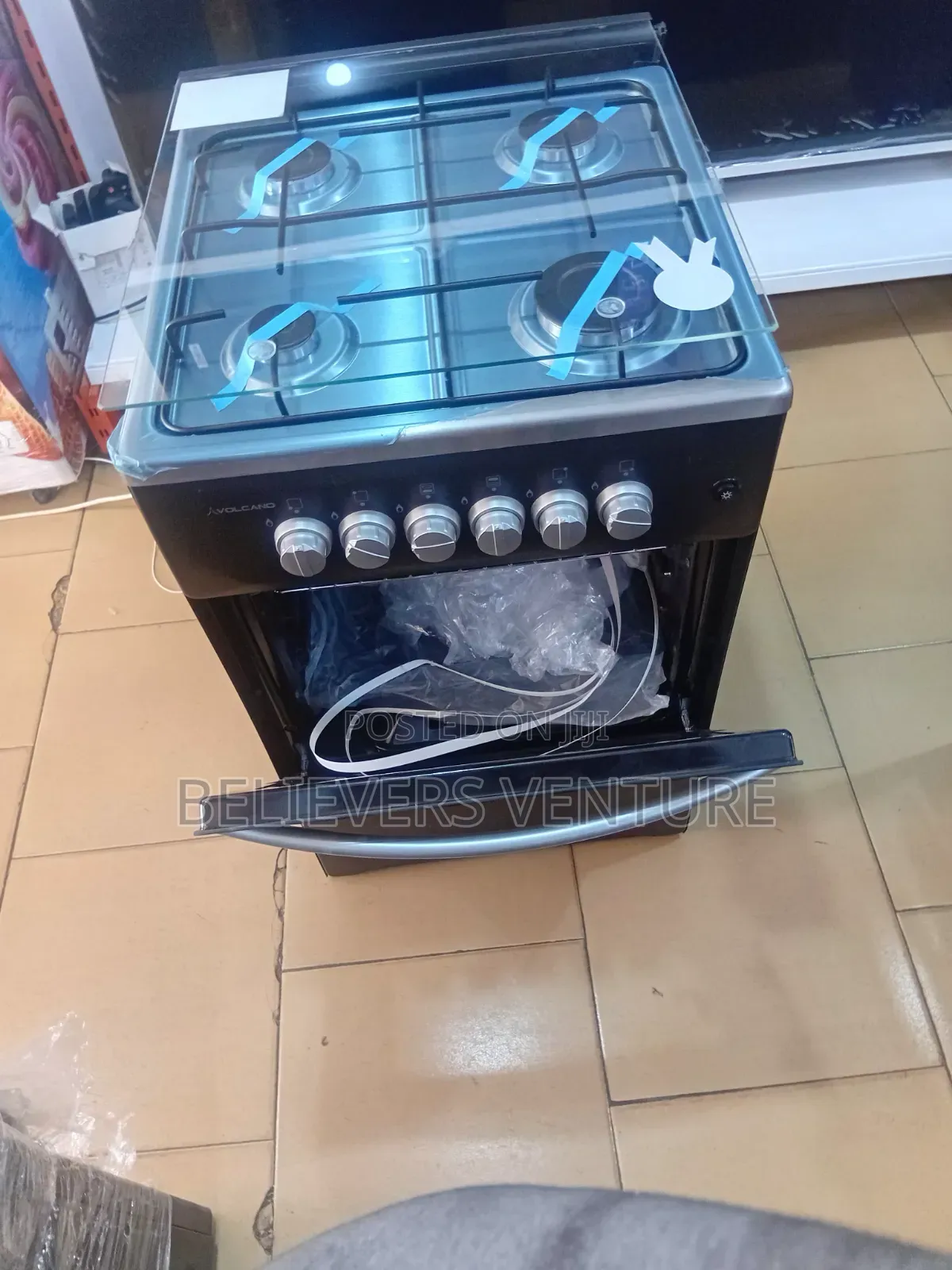 Volcano 4 Burners Glass Gas Cooker – Elegant Kitchen Cooking Solution