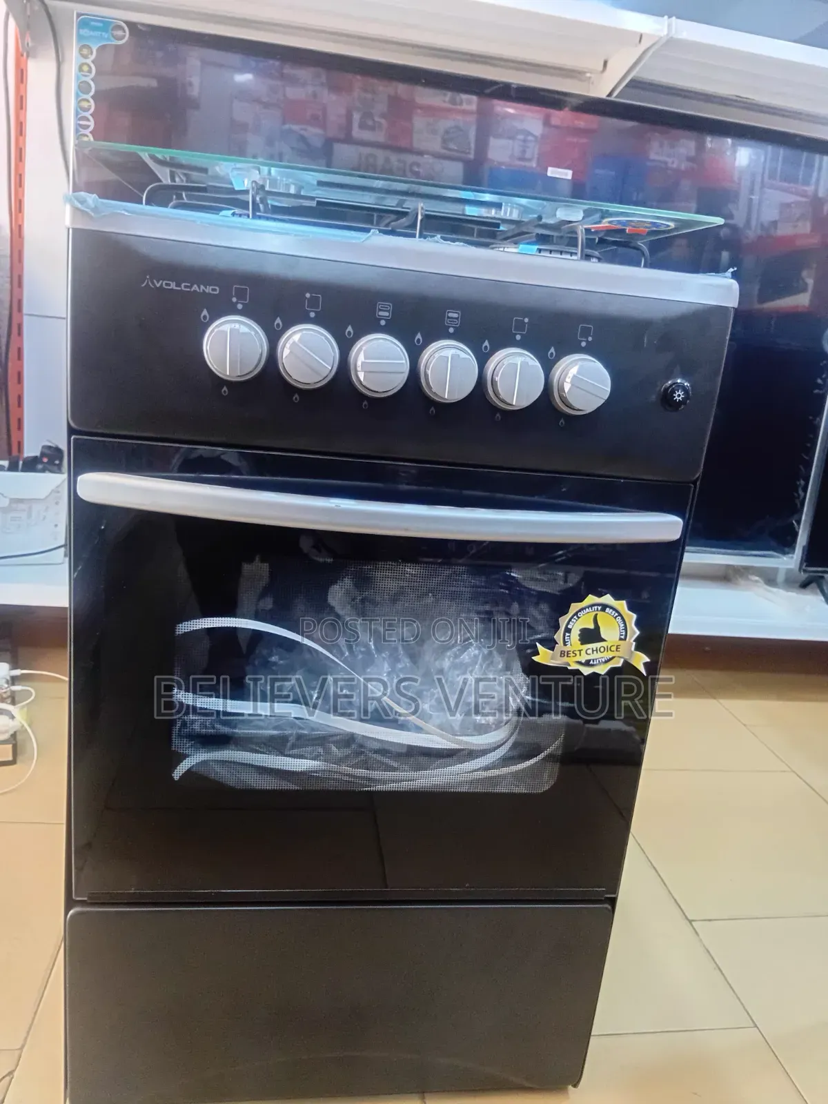Volcano 4 Burner Glass Gas Cooker – Durable, Stylish Efficient
