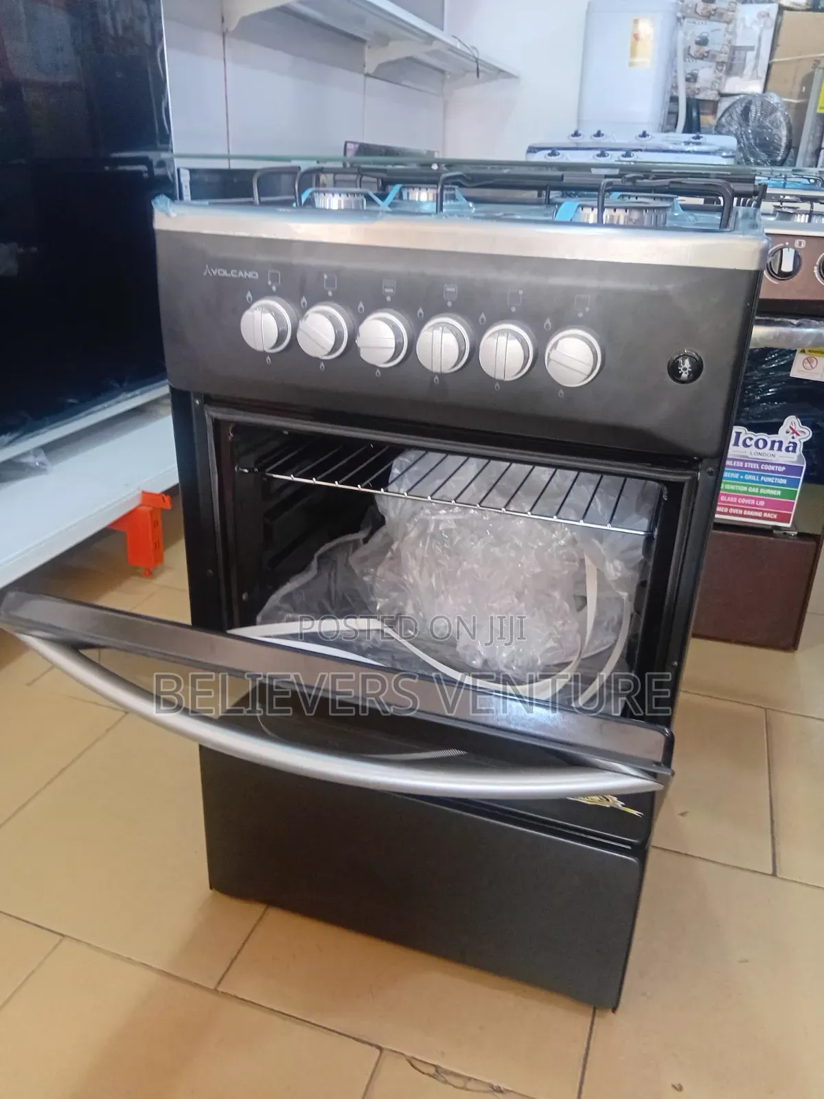 Volcano 4 Burners Glass Cooker – Premium Design for Modern Kitchens