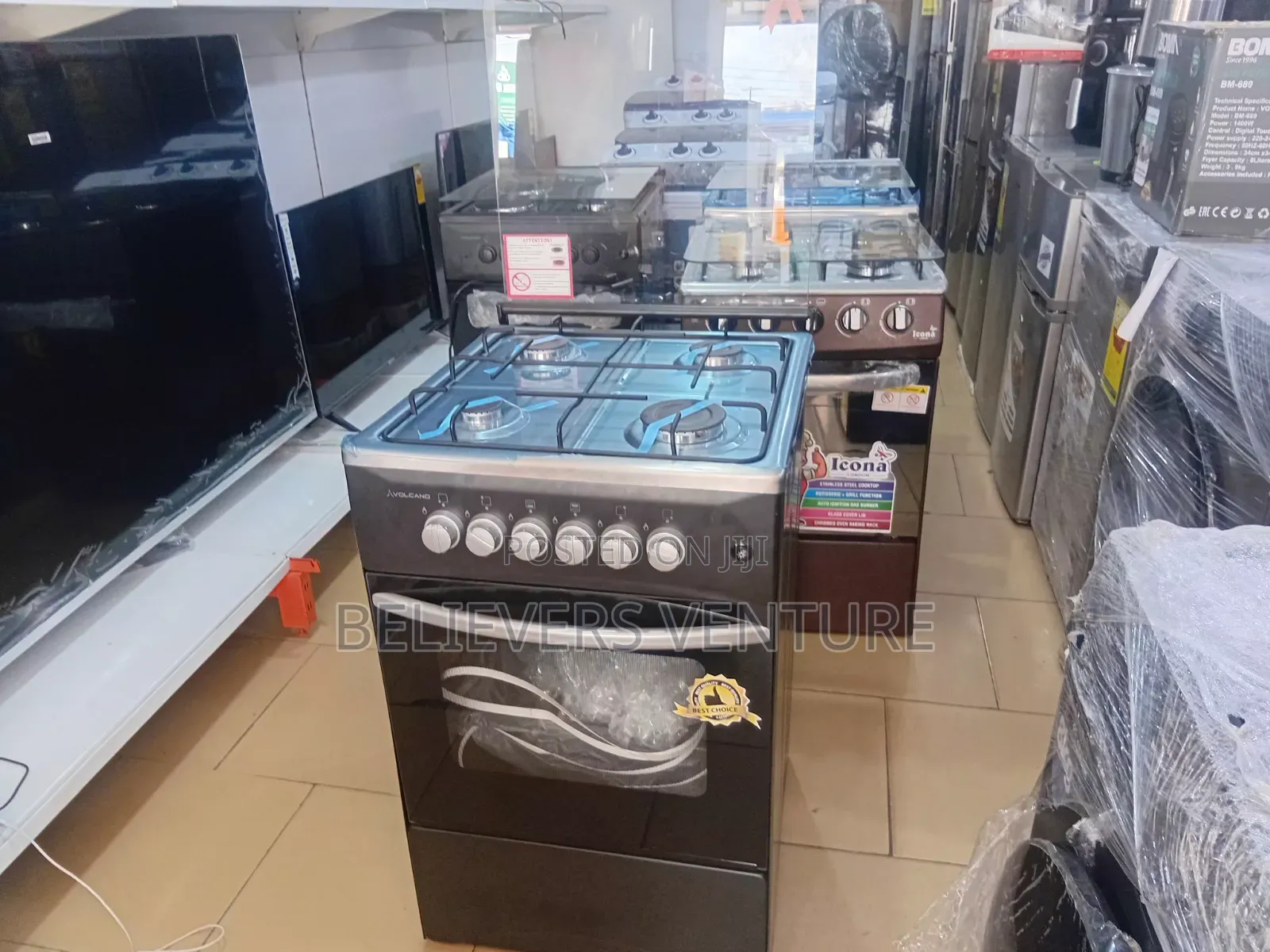 Volcano 4 Burners Gas Cooker – Powerful, Reliable Stylish Cooking