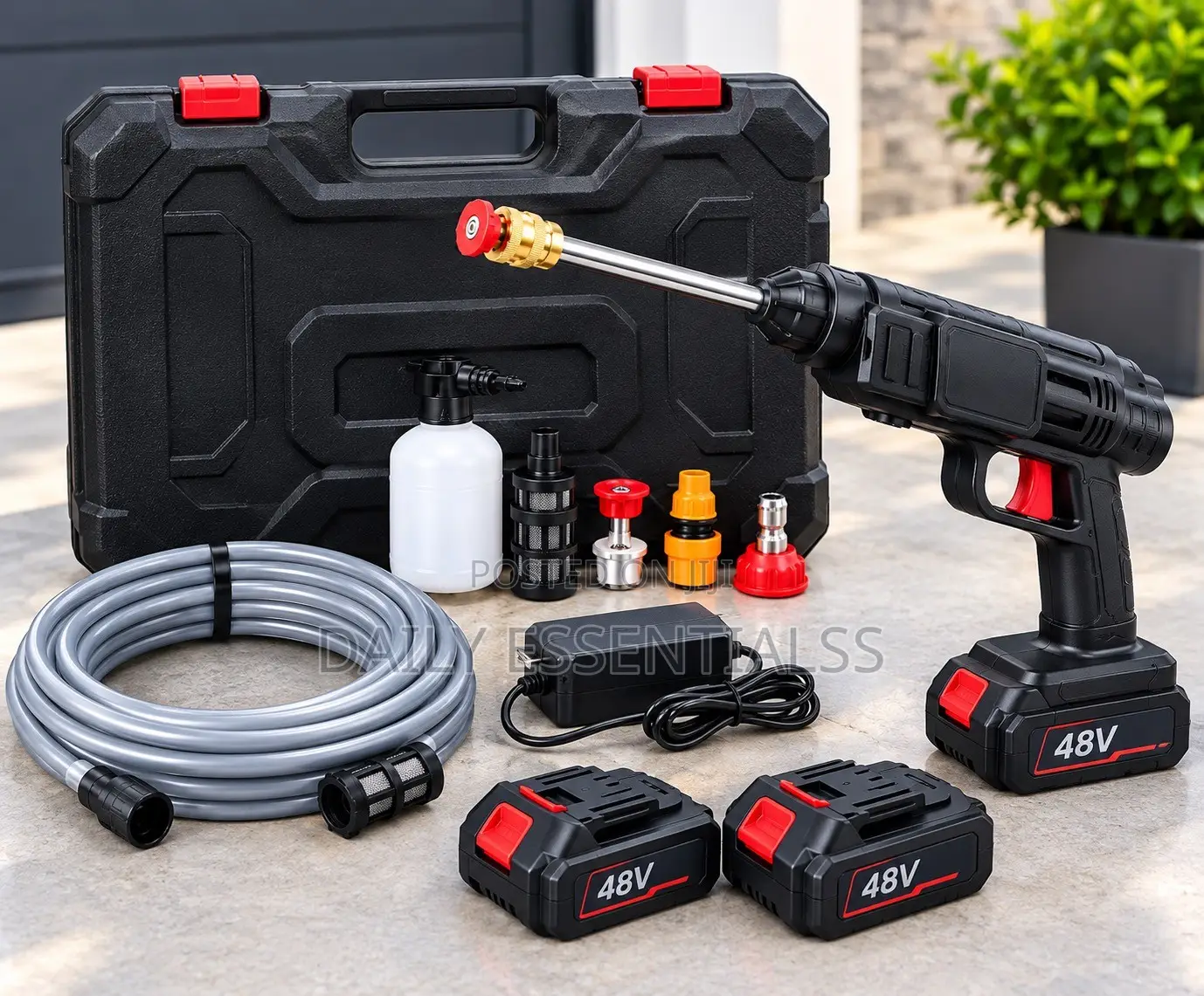 48V Cordless Pressure Washer With 2 Batteries