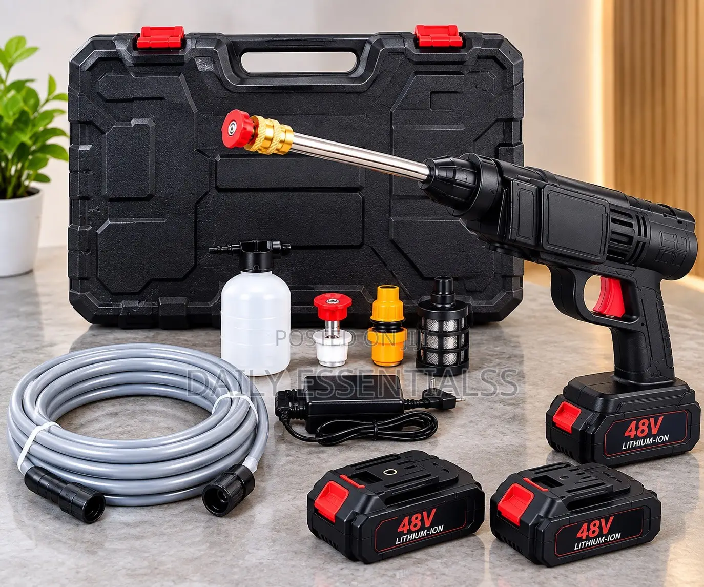 48V Cordless Pressure Washer With 2 Batteries