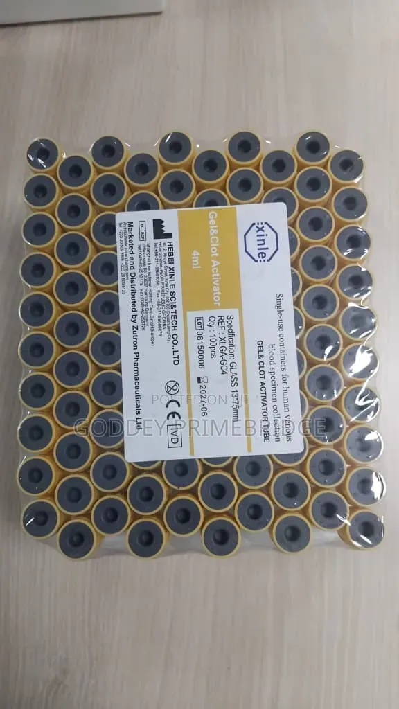 Gel Tubes 4ml- 100pcs Yellow Top