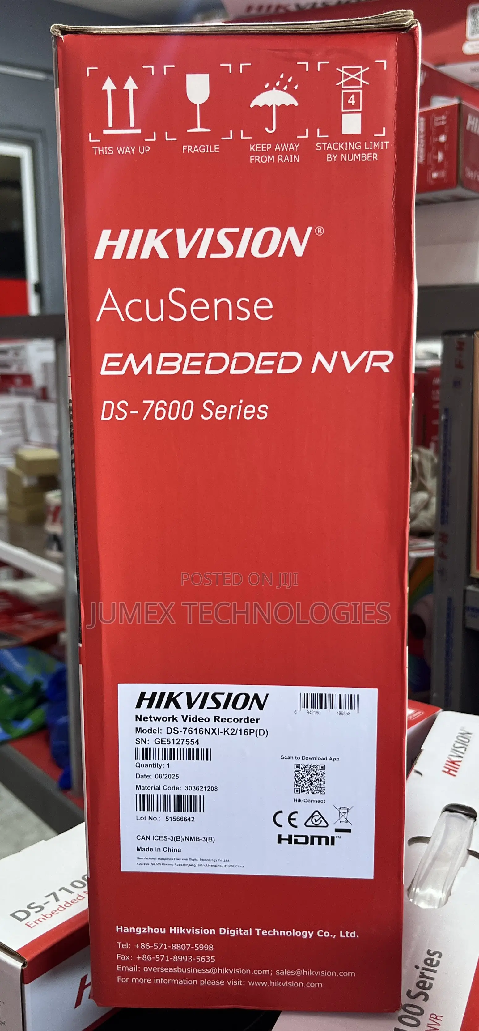 Hikvision 16ch Acusense Poe NVR Ds-7616nxi-/16p Ds-7600 Series