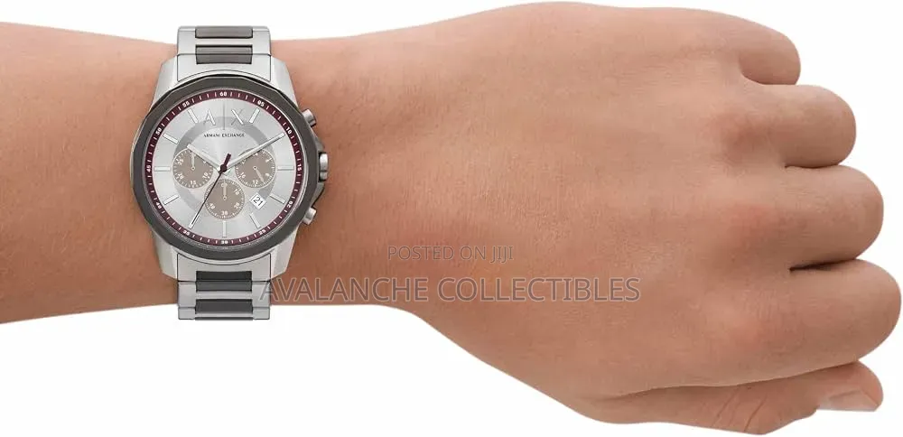 Armani Exchange Silver Tone Gent's Watch 44mm Case Size