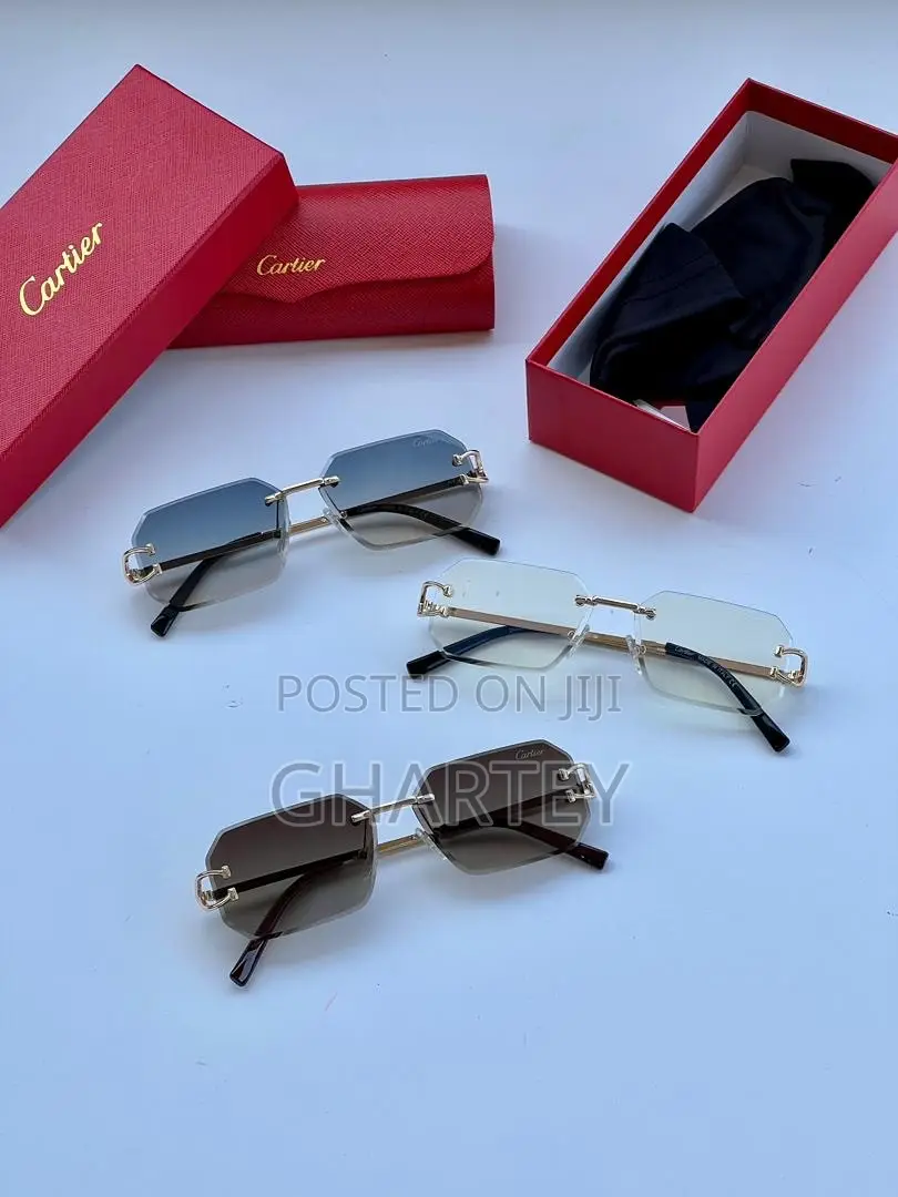 Cartier Luxury Rimless Sunglasses – Elegant Designer Eyewear