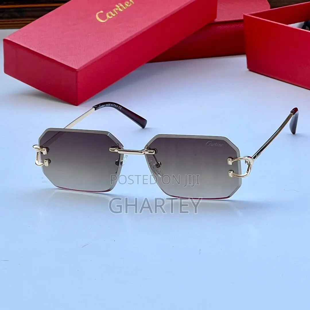 Cartier Luxury Rimless Sunglasses – Elegant Designer Eyewear