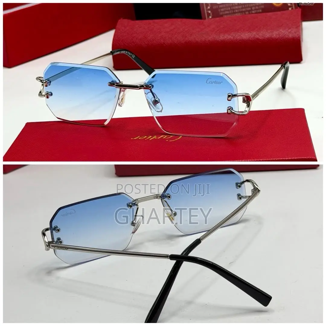 Cartier Luxury Rimless Sunglasses – Elegant Designer Eyewear