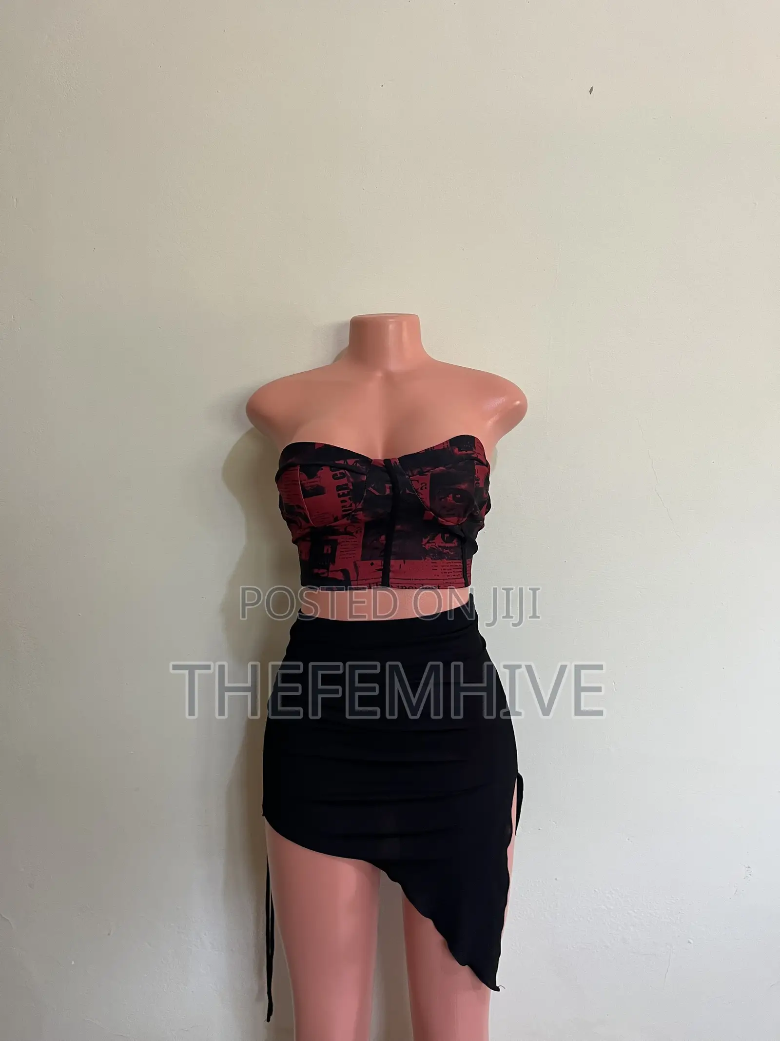 Red and Black Pretty Little Thing Corset Top