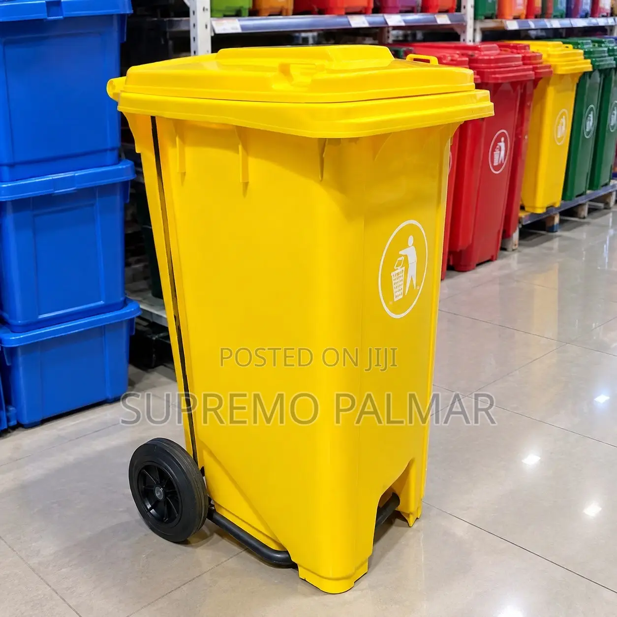 240L Pedal Dustbin – With Wheels Lid