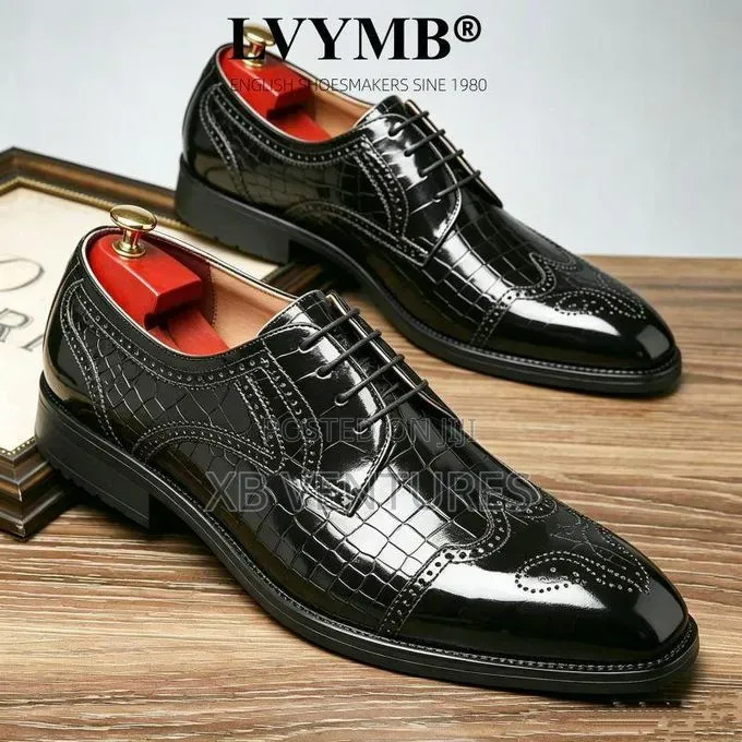 Crocodile Embossed Derby Brogues - Old Money Business Class
Shoe
