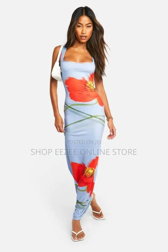 Super Soft Square Neck Floral Maxi Dress