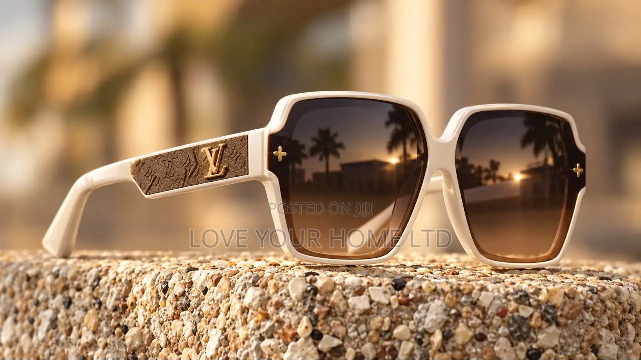 Luxury Oversized Beige Square Sunglasses Gradient Fashion Shades