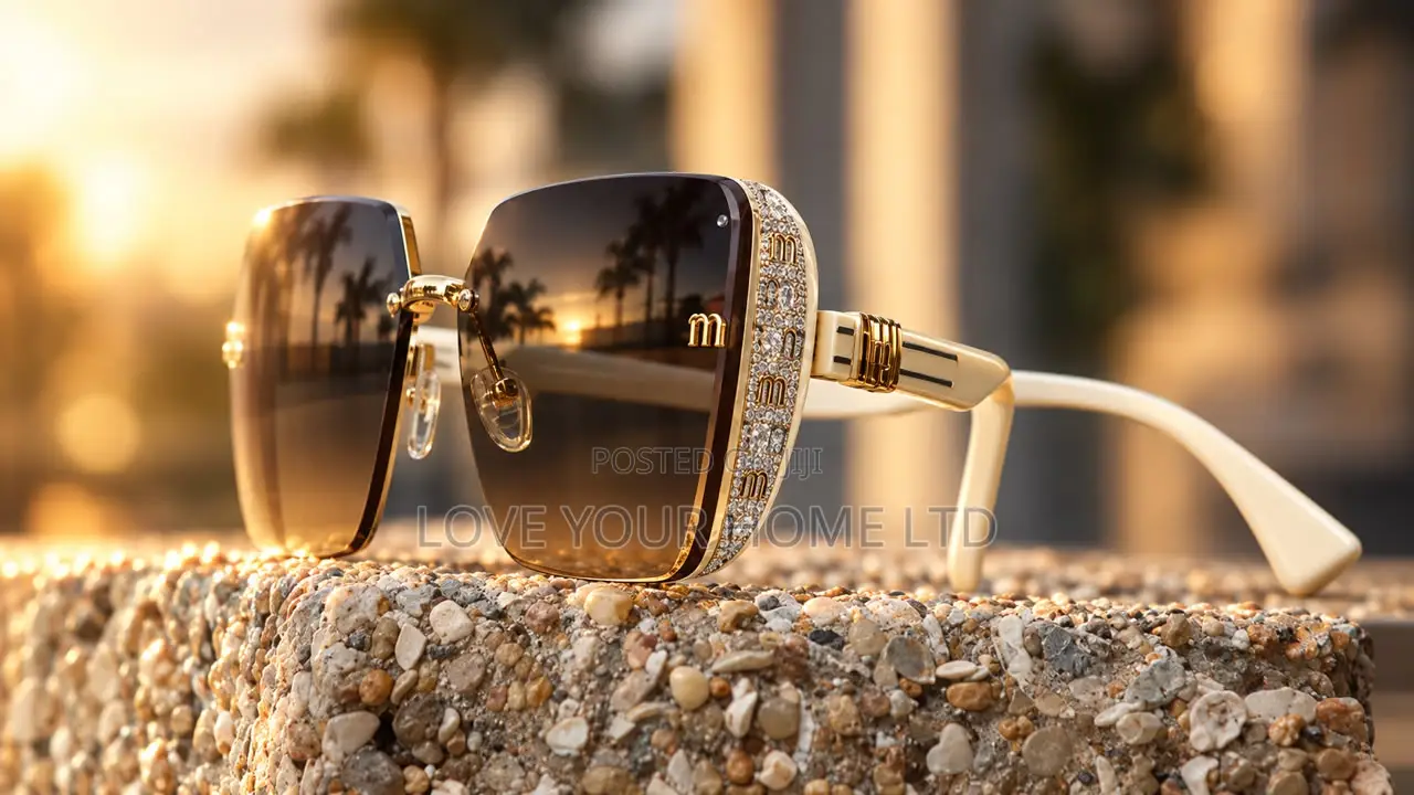 Fashion Rimless Oversized Square Sunglasses for Women