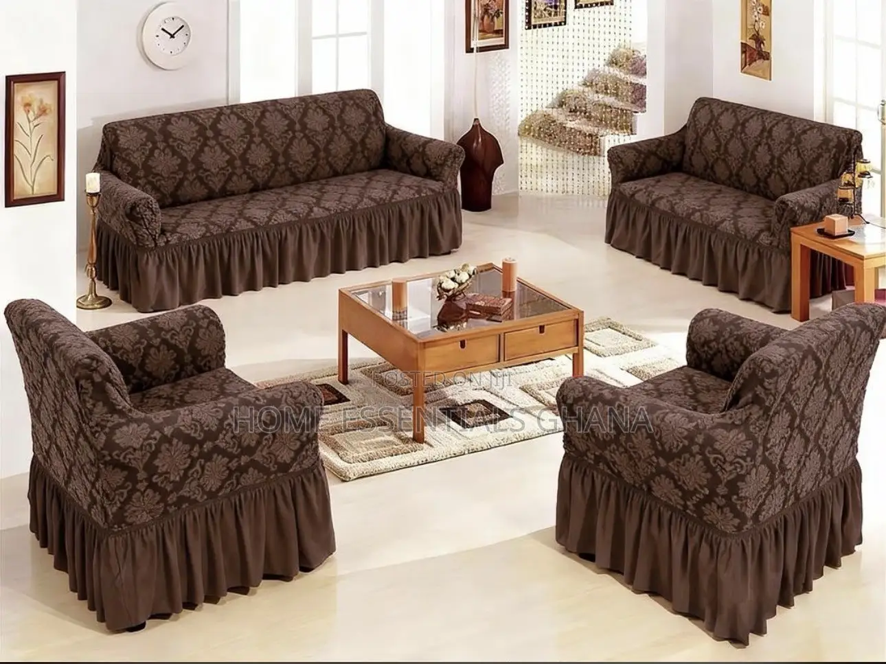 Skirt-Type Sofa Covers Set Elegant Comfortable Sofa Protection
